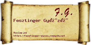 Fesztinger Győző névjegykártya